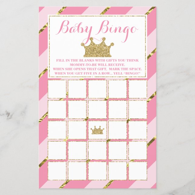 Baby Shower Bingo, Little Princess Flyer (Front)