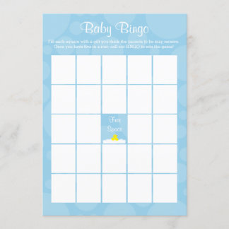 Baby Shower Bingo - Rubber Ducky Theme - Blue Invitation