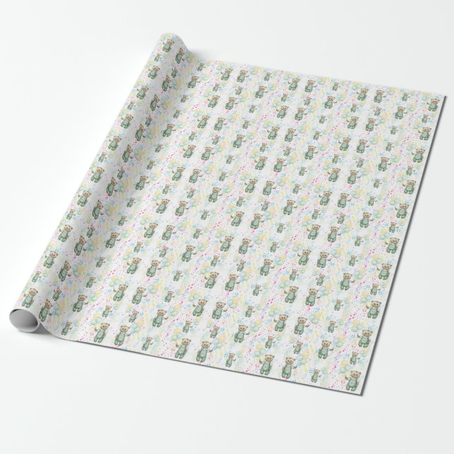 Baby Shower & Birthday Aesthetic Wrapping Paper (Unrolled)