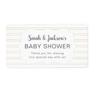 Baby shower blanc or simple merci pour