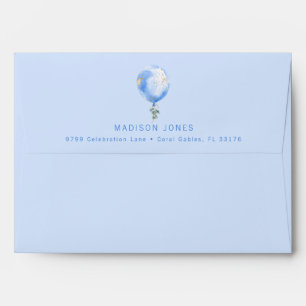 Baby shower Bleu Balloon Enveloppe d'adresse de re