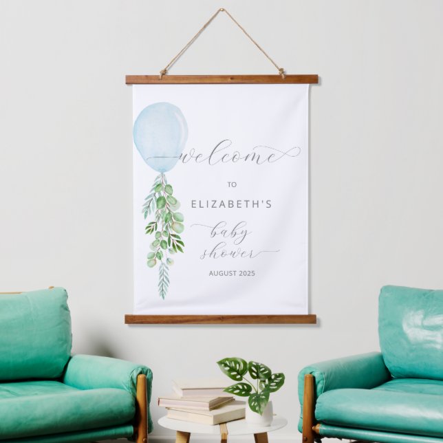 Baby shower Bleu Balloon suspendu tapisserie (Salon)