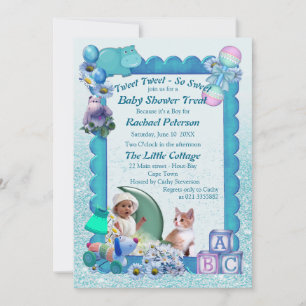 Baby shower bleu bleu turquoise Invitation