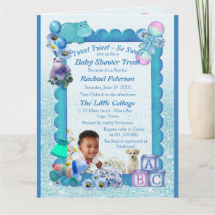 Baby shower bleu bleu turquoise Invitation