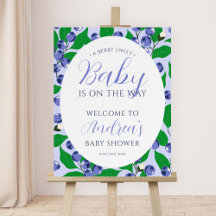 Baby shower bleu bleuet doux Bienvenue