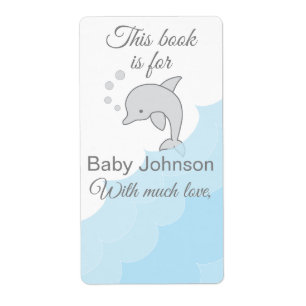 Baby shower "Bleu dauphin" Boite Feuille de 8