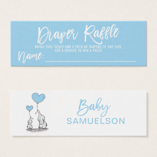 Baby shower bleu d'éléphant de billet de TOMBOLA