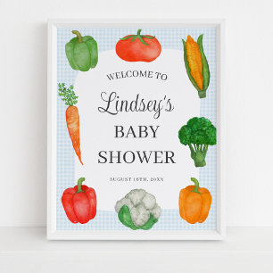Baby shower Bleu des fermiers affiche de bienvenue
