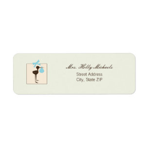 Baby shower bleu et Brown de cigogne sophistiquée