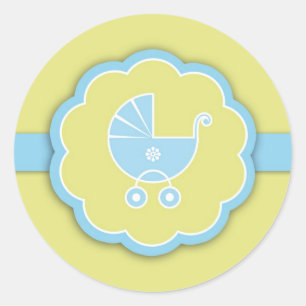 Baby shower bleu/nouvel autocollant de bébé