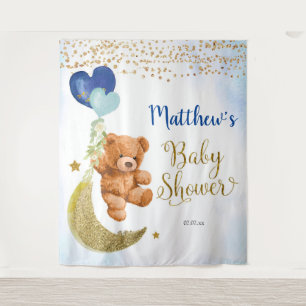Baby shower Bleu Ours Ballons Signal Tapisserie