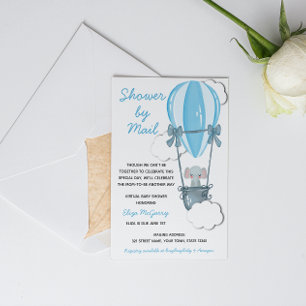 Baby shower bleu par invitation par courrier
