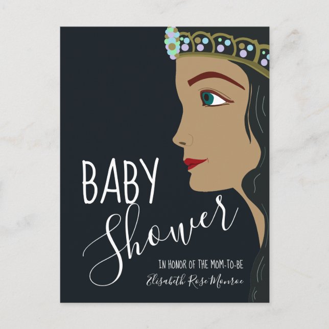 Baby shower bleu Princesse Invitation (Devant)