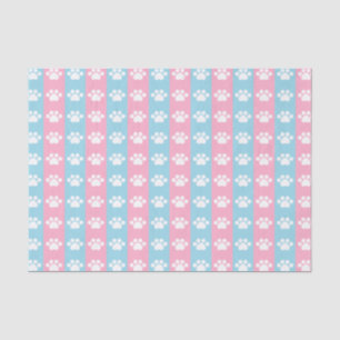 Baby Shower - Blue and Pink - Paw Print Theme Tissue Paper