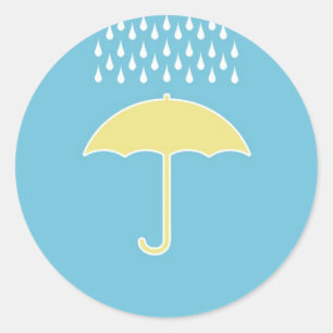 Baby Shower Blue Boy Umbrella Stickers