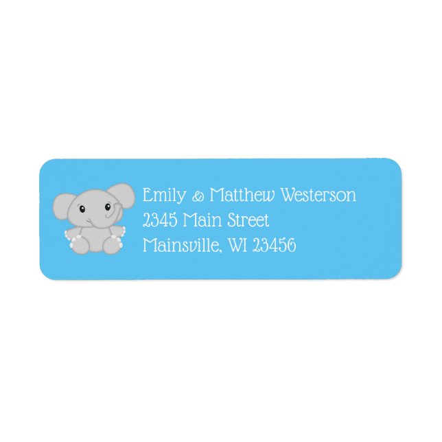 Baby shower Blue Elephant (Devant)