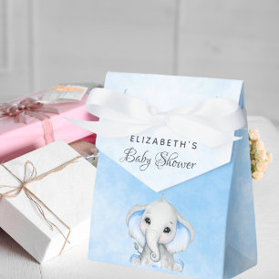 Baby Shower blue elephant boy Favor Box