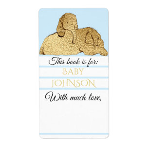 Baby shower Blue Gold Elephant Feuille d'emballage