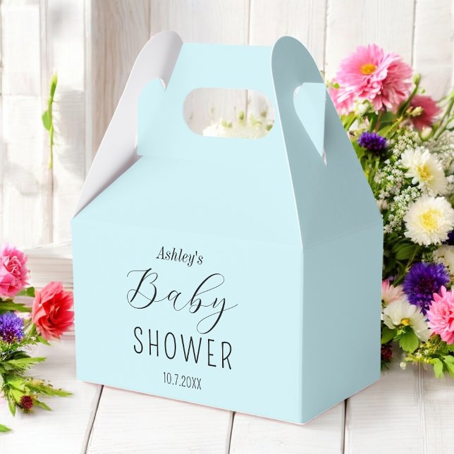 Baby Shower Blue Minimalist Boy Favor Box (Creator Uploaded)