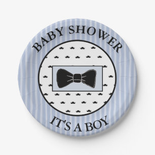 Baby Shower  Blue Moustache and Bowtie Cake Plates