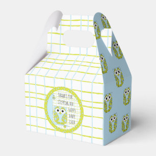 Baby Shower Blue Owl Favor Box
