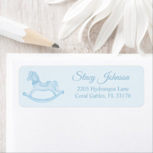 Baby shower Blue Rocking Horse Adresse de retour