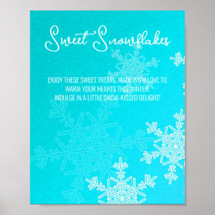 Baby Shower Blue Snowflakes Treats Table Sign