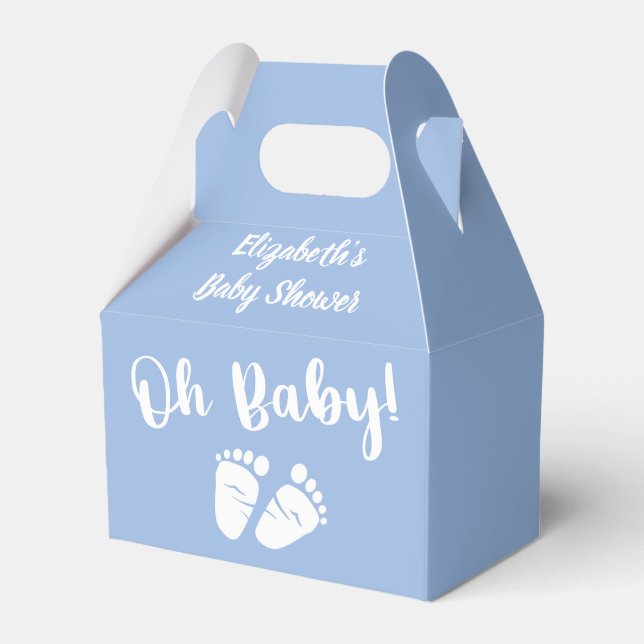 Baby Shower Blue Thank You Favor Box (Front Side)