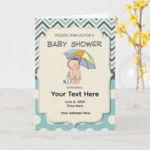Baby Shower Blue Yellow Invitation