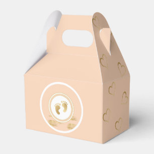 Baby Shower Blush Gold Hearts Favour Box