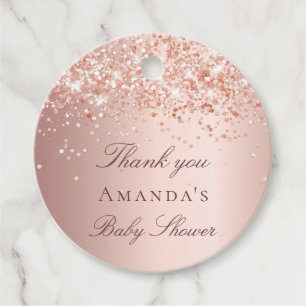 Baby Shower blush rose gold thank you Favour Tags