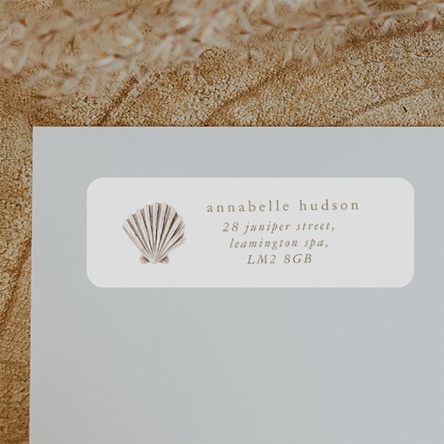 Baby shower Boho Beach Shell (Zazzle Boho Beach Shell Baby Shower Label)