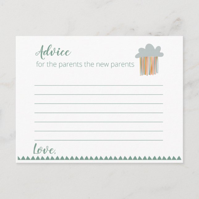 Baby shower Boho - Carte de conseil (Devant)