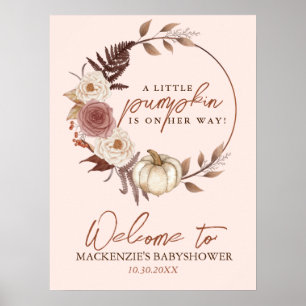 Baby shower Boho Citrouille Girl Fall Affiche de b