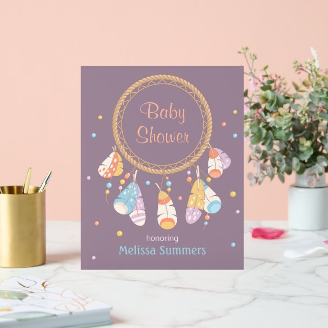 Baby shower Boho de Dreamcatcher Tribal Violet (Mariage)