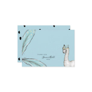 Baby Shower Boho Llama Confetti Thank You Note