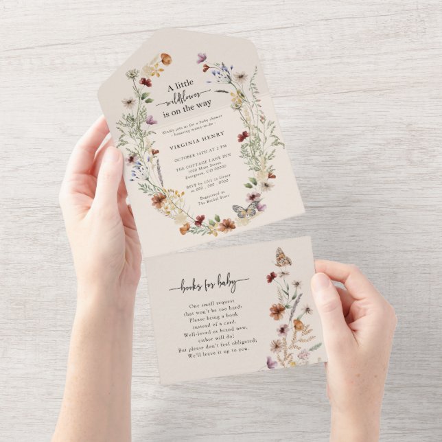 Baby shower Boho tout en un Invitation (Déchirure)