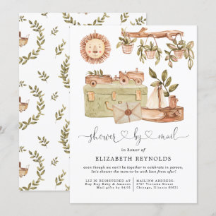 Baby shower Boho virtuel par invitation par courri