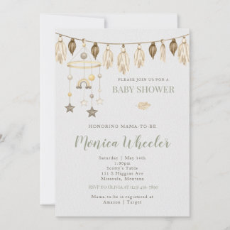 Baby shower Boho Watercolor Invitation