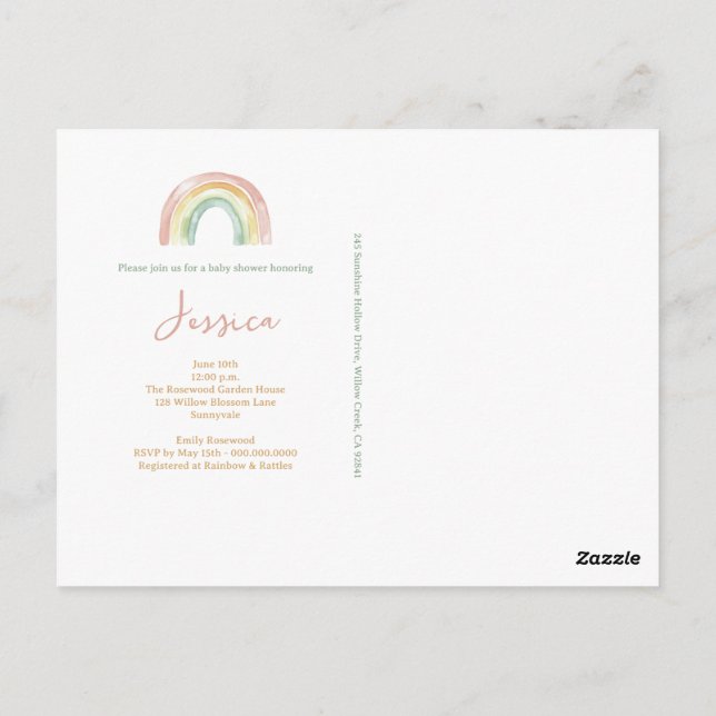 Baby shower Boho Watercolor Invitation (Dos)