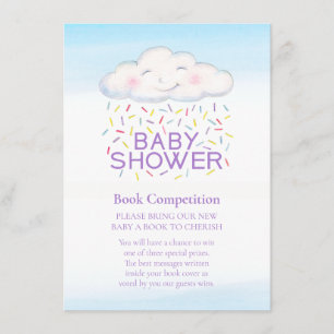 Baby shower book competition cloud candy sprinkles enclosure card
