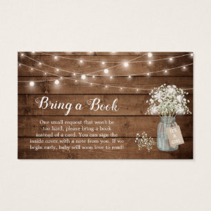 Baby Shower Book Request Rustic Wood Baby's Breath