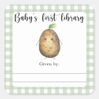 Baby Shower bookplate - baby's first library