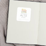 Baby Shower Bookplate Sticker<br><div class="desc">Baby Shower Bookplate Sticker featuring a watercolor stack of colourful books. A great addition for Baby's First Library or use as a personalized This Book Belongs To Sticker. Pair with our matching bring a book request card</div>