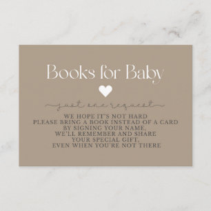 Baby Shower, Books for Baby, Insert card