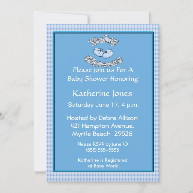 Baby shower Booties Invitation (Devant)