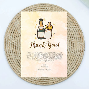Baby shower Bouteilles Poppin Carte de remerciemen