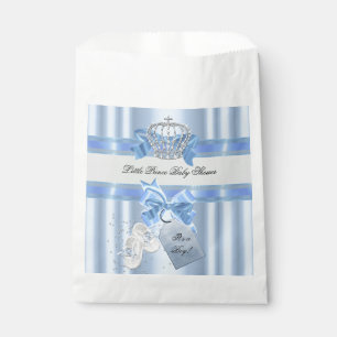 Baby Shower Boy Blue Little Prince Crown 3a Favour Bag