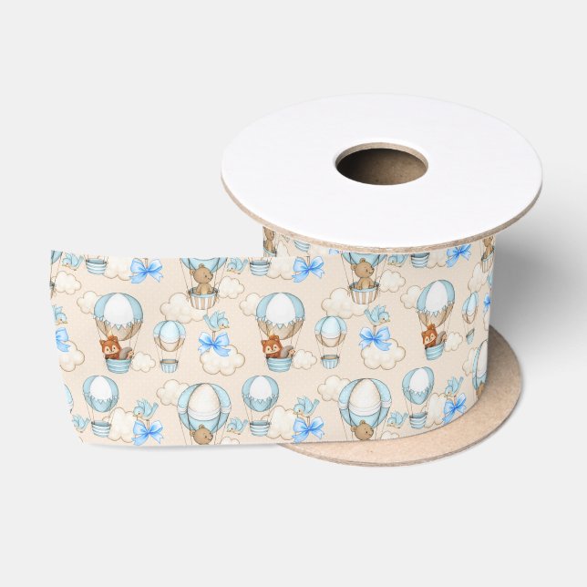 Baby Shower Boy Blue Satin Ribbon (Spool)