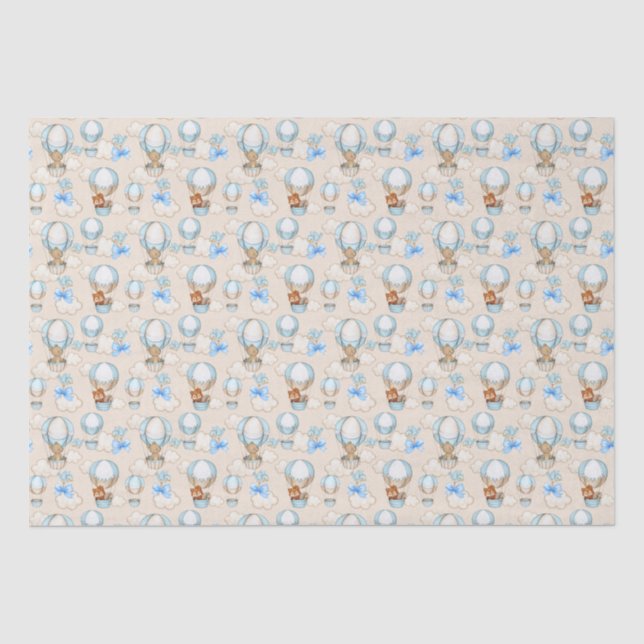 Baby Shower Boy Blue Tissue Paper (Front)